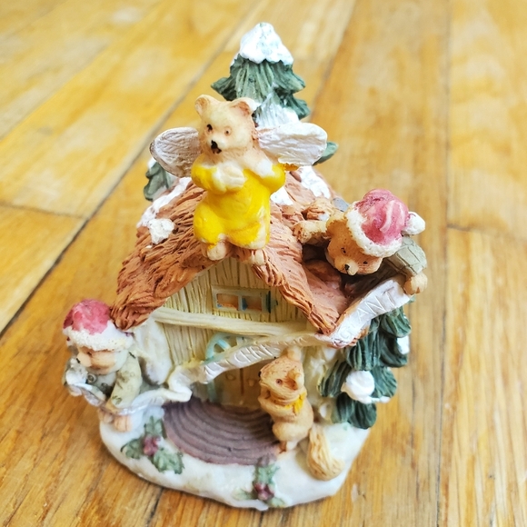 Polyresin hinged house bears the holiday hamlet christmas pageant figurine - Picture 8 of 11